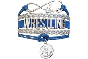 Sportybella Wrestling Charm Infinity Bracelet- Wrestling Jewelry - Sports Personalized Gifts for Wrestlers,Teams, Moms and Coaches