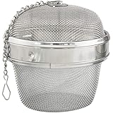 Stainless Steel 3 Inch Twist-Lock Spice Ball Chained Lid Sphere Mesh Tea Strainer Herb Spice Filter