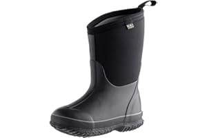 MCIKCC Kids Rubber Rain Boots, Waterproof Solid Classic Pull On Snow Wellies Boot for Children Toddler Boys Girls