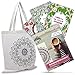 3DIY Emma Mandala & Motivational Quotes Coloring Book For Adults, Have Fun And Get Creative, Good For Stress Relief, Comes As A Set With A Beautiful Reusable Eco Friendly Matching Cotton Tote Bag