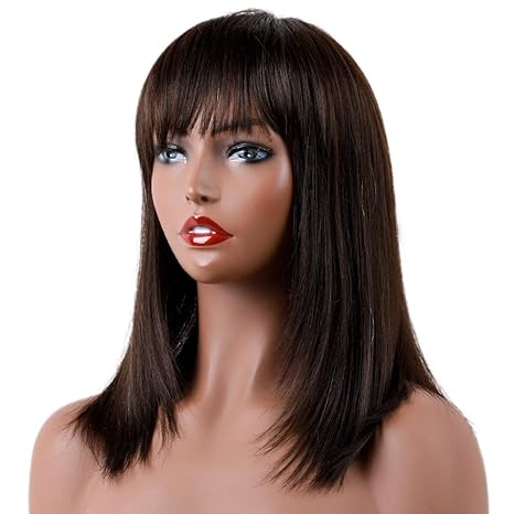 Asifen Medium Length Wigs For Women Human Hair Wigs Mixed Real