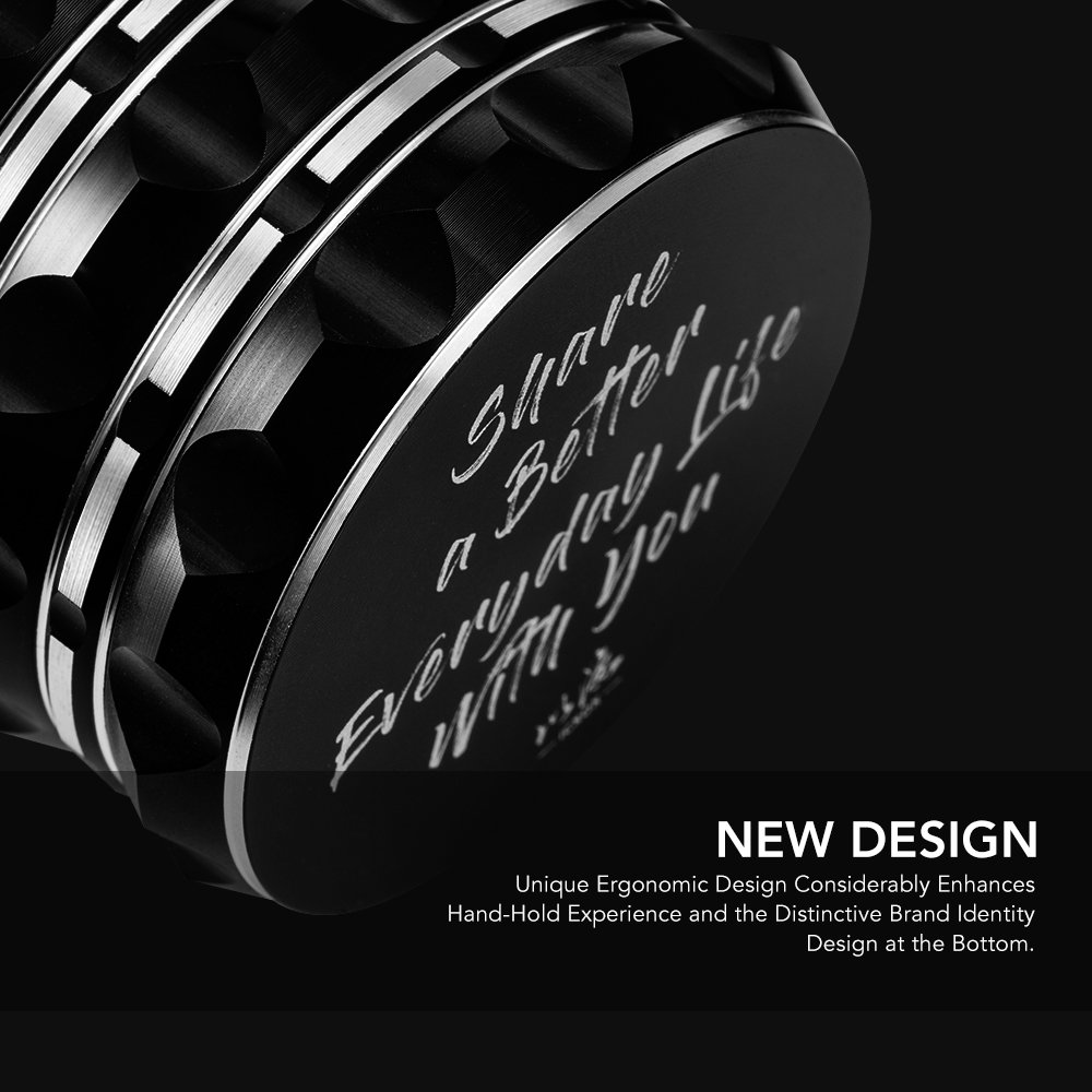 icxox Grinder Premium Aluminium Neues Design Tabak Grinder Crusher Kräuter Mühle für Pollen Kräuter Gewürze Herb , 4 Teile, Ø63mm (Blau)