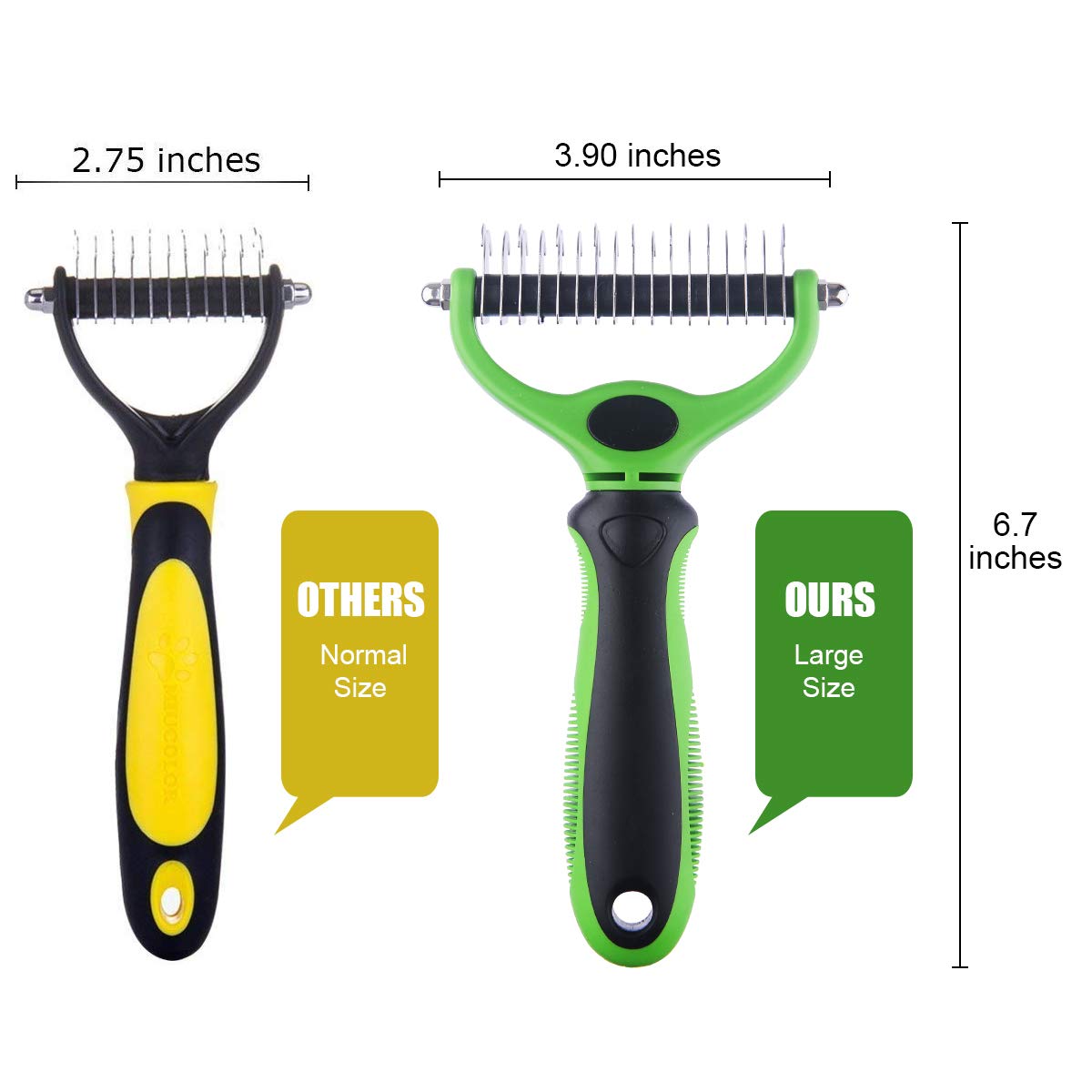 WLWQ Best Dematting Tool for Dogs - Dog Grooming Comb for Undercoat Removal