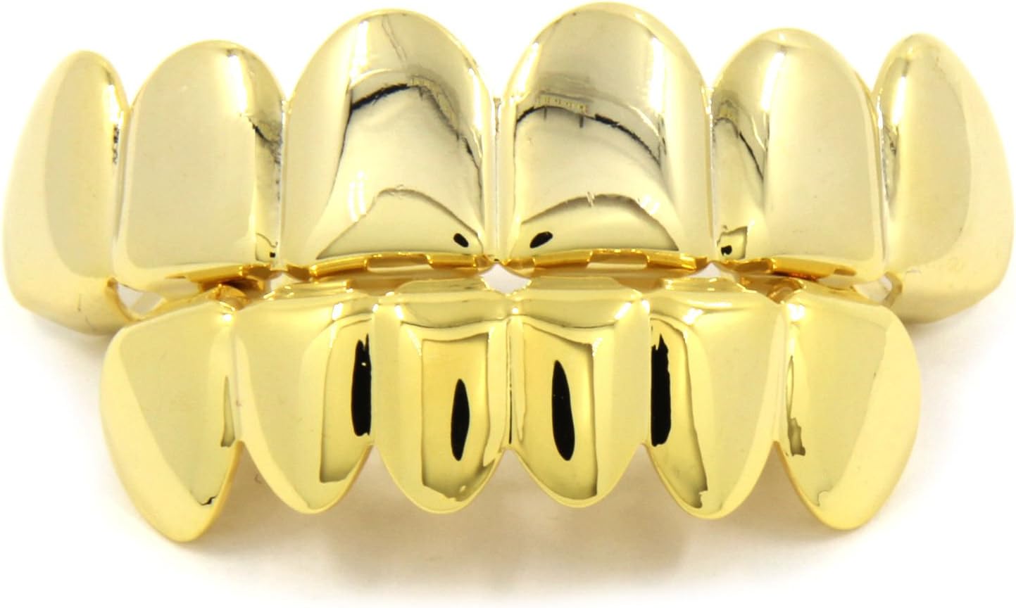 FUNPRT24K Gold Plated Grillz for Mouth Top Bottom Hip Hop Teeth