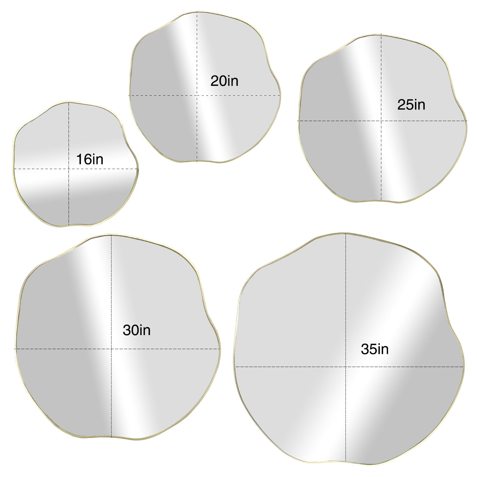 POZINO Irregular Wall Mirror, 35