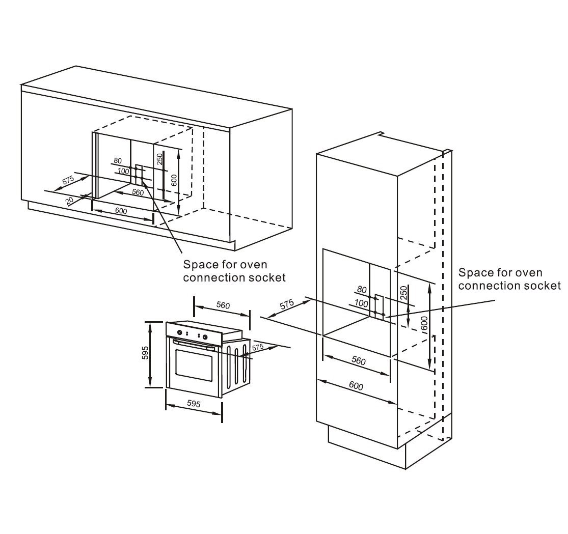Cookology Oven Hob Bundle Stainless Steel 60cm Built in Electric Fan