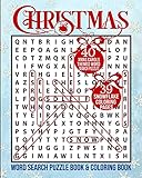 Christmas Word Search Puzzle Book and Coloring Book: 40 Christmas Carol Themed Word Puzzles and 39 Snowflake Coloring Pages (Large Print) Christmas Activity Book For All Ages