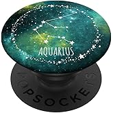 Aquarius Zodiac Sign Constellation Stars & Cosmic Galaxy PopSockets Adhesive PopGrip