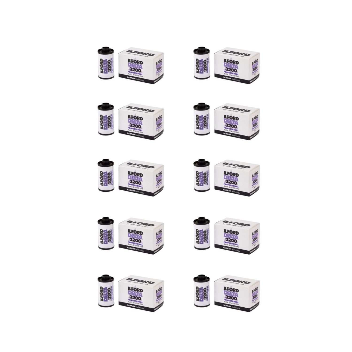 Ilford Delta 3200 35mm 36 exposures Black and White Film - Pack of 10