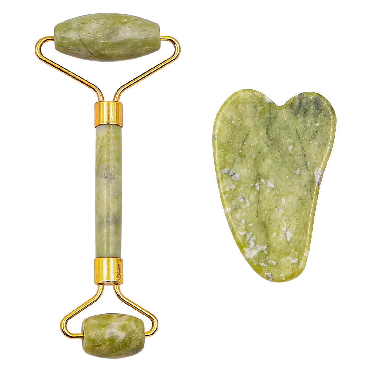 Alnicov 2-in-1 Jade Roller for Face and Gua Sha Set Jade Roller Gua Sha Massage Set Helps to Prevent fine Lines and Wrinkles