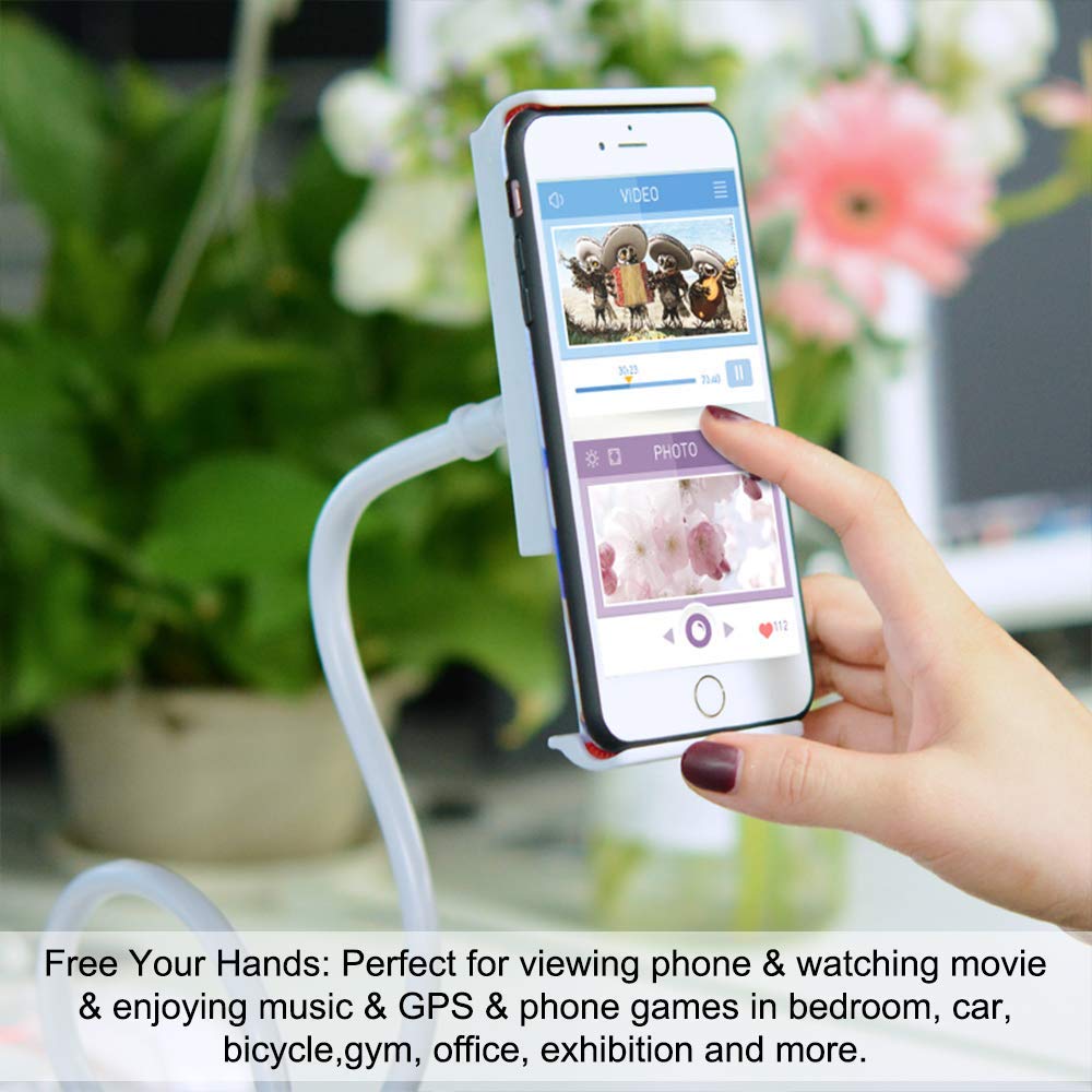 ZGJT Gooseneck Cell Phone Holder,Universal Phone tablet Holder, 360 Flexible lazy bracket,fit 4.3-7inches mini iPad iPhone Series/HUAWEI/Samsung Galaxy Tablets and more.