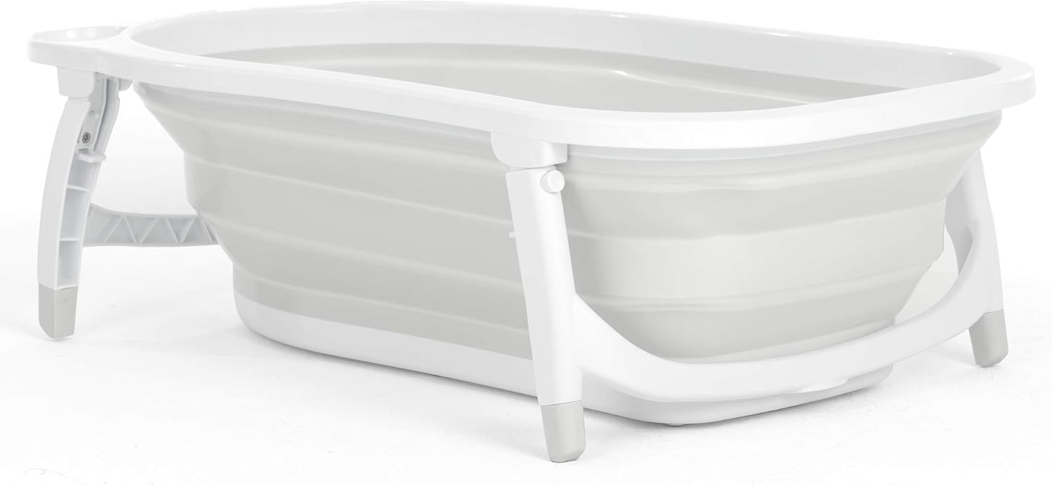 Karibu Baignoire Pliable Pour Bebe Blanc Et Gris Amazon Fr Bebes Puericulture