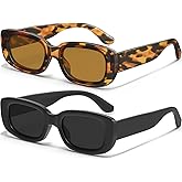 AWGSEE Retro Rectangle Kids Sunglasses 90’s Vintage Fashion Narrow Square Frame Glasses Shades for Girls Boys UV Protection