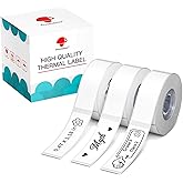 Phomemo D30 Labels, 3/8" X 1 1/2" (12mm X 40mm) 160 Labels/Roll, D30 Label Tape Compatible with D30 Label Printer, Print Master Labels Refill for Home, Kid School Supplies, Black on White, 3 Roll