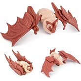 Yipintang Massive 10-Inch Giant Bat, 3D Printed Articulated Fidget Animal with Fold-Out Wiggling Wings, Poseable Creature Figure for Desk &amp; Shelf D&eacute;cor
