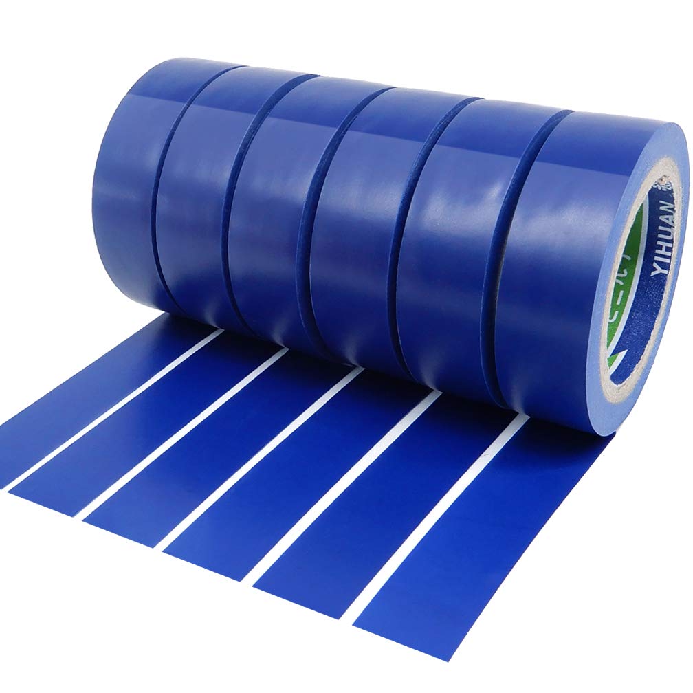 YTBUBOR 6 Pack Blue Electrical Insulation Tape Adhesive Gaffer Tape 17mm × 9m