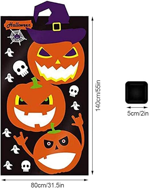 Amazon Co Jp Bulorrow カボチャ豆袋トスゲームハロウィン用キッズパーティーの装飾セット3ピースバッグ屋内屋外投げ装飾 ハロウィン パーティーゲームカボチャぶら下げトスゲームで3ピース豆袋屋内屋外投げ子供装飾小道具バッグ装飾 ホーム キッチン