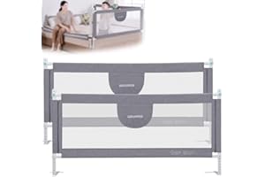MBQMBSS 2 Pack Toddler Bed Rail Guards for King and Queen Size Beds, Stable Protective Side Railing for Kids Children