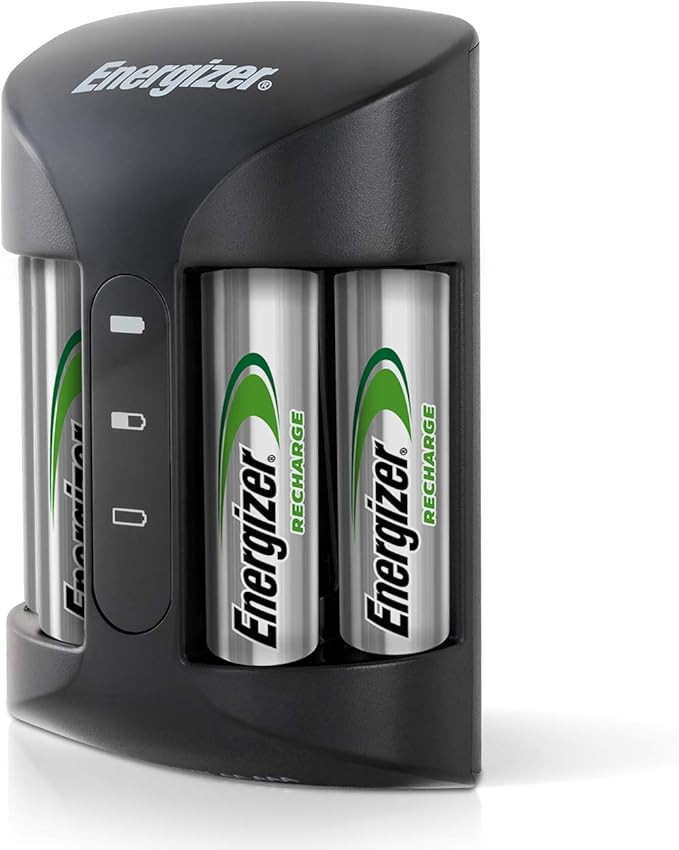 Energizer Recharge, caricabatterie con 4 pile ricaricabili AA NiMH