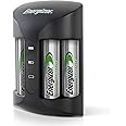 Energizer Rechargeable AA and AAA Battery Charger (Recharge Pro) with 4 AA NiMH Rechargeable Batteries, Auto-Safety Feature, 