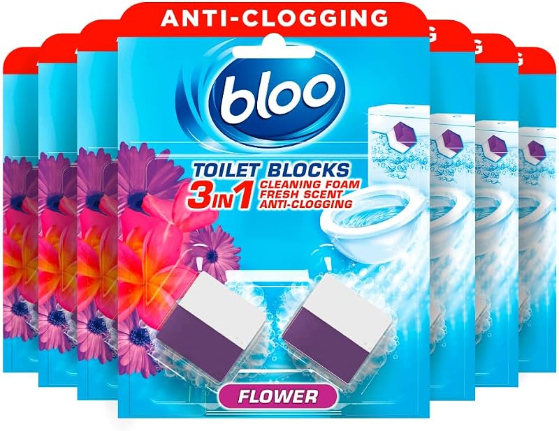 Bloo New In-Cistern Toilet Blocks Pack of 2 Fresh Flowers 400 Flushes