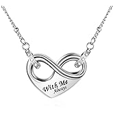 Dletay Infinity Cremation Urn Necklace for Ashes Heart Ash Necklace for Women Memorial Cremation Jewelry Ash Holder