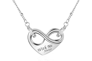 XIUDA Heart Cremation Urn Necklace for Ashes Infinity Ashes Necklace for Women Memorial Cremation Jewelry Ash Holder