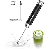 Maestri House Rechargeable Milk Frother with Stepless Speed Control, LunaFro 2.0 Handheld Electric Foam Maker Waterproof Drink Mixer Foamer for Lattes, Cappuccino