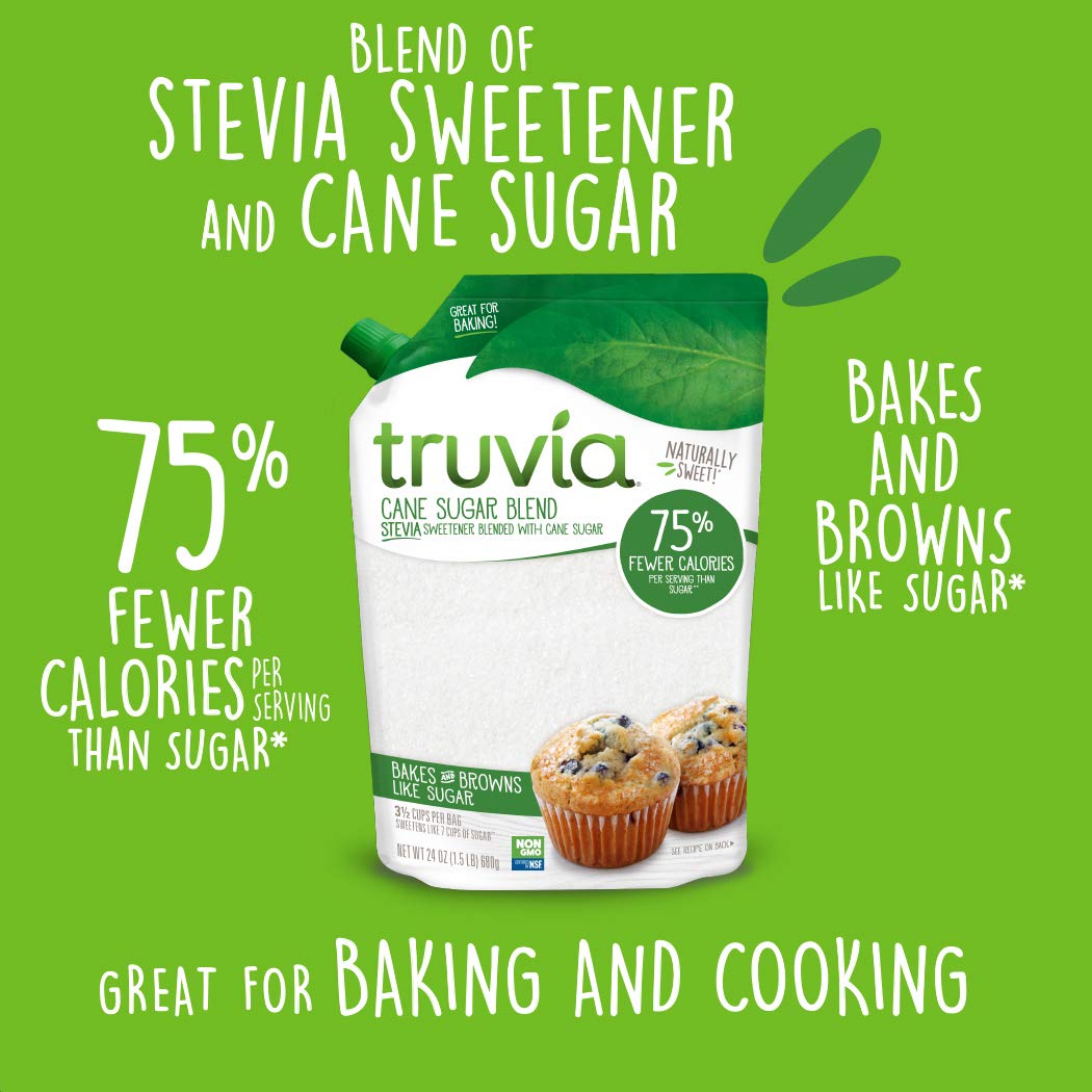 Truvia Cane Sugar Blend, Mix of Natural Stevia Sweetener and Cane Sugar