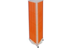 AZAR DISPLAYS Azar 700451-ORG Three-Sided Spinning Pegboard with Wheeled Plastic Base, Orange Translucent Pegboard