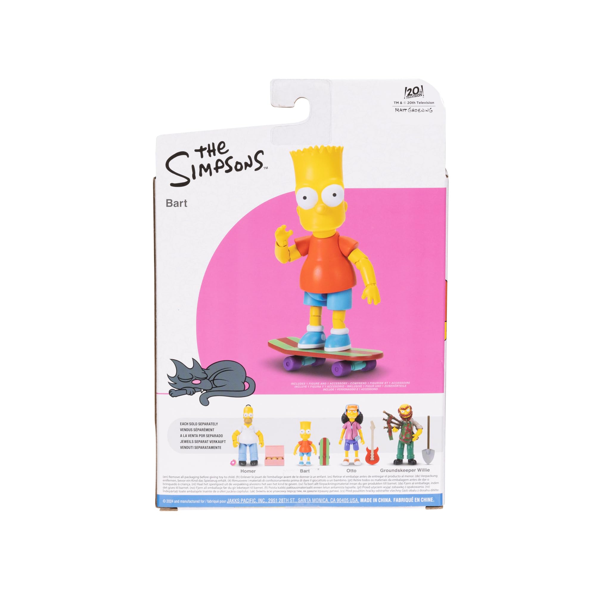 Disney The Simpsons Action Figures 4-Pack 5-Inch Collectible Figures from Jakks Pacific's Wave 1 - Homer, Bart, Groundskeeper Willie, and Otto