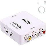 RCA to HDMI, AV to HDMI, Vilcome 1080P Mini RCA Composite CVBS AV to HDMI Video Audio Converter Adapter Supporting PAL…