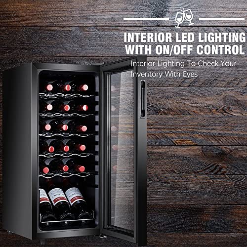 STAIGIS Wine Cooler Refrigerator, Freestanding Wine Fridge w/ 18