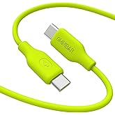 OMNIBAR USB C to USB C Cable (6FT, Silicone), 240W USB C Fast Charging Cable for MacBook iPad DJI GoPro, iPhone Charger Cord Type C Charger Fast Charging for iPhone 17/16/15 Samsung S25/S24,Lime Green