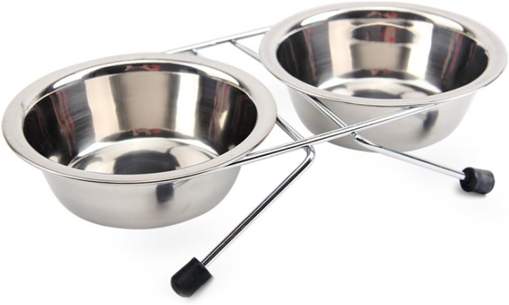 PETCUTE Dog Bowls Elevated dog feeding bowls Stainless Steel Raised Pet Bowls Non slip dog water food bowl cat bowls
