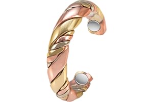 EnerMagiX Copper Ring for Women - 99% Pure Three-Color Gold Magnetic Weaving Ring - Jewelry Gift (2029)