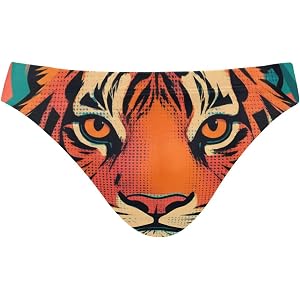 Mens Swim Briefs Owl Bird Quick Dry Bikini Drawstring | Beach Surf Ready, Low Rise Sport Cut, Lined Pouch Support, Retro Vint