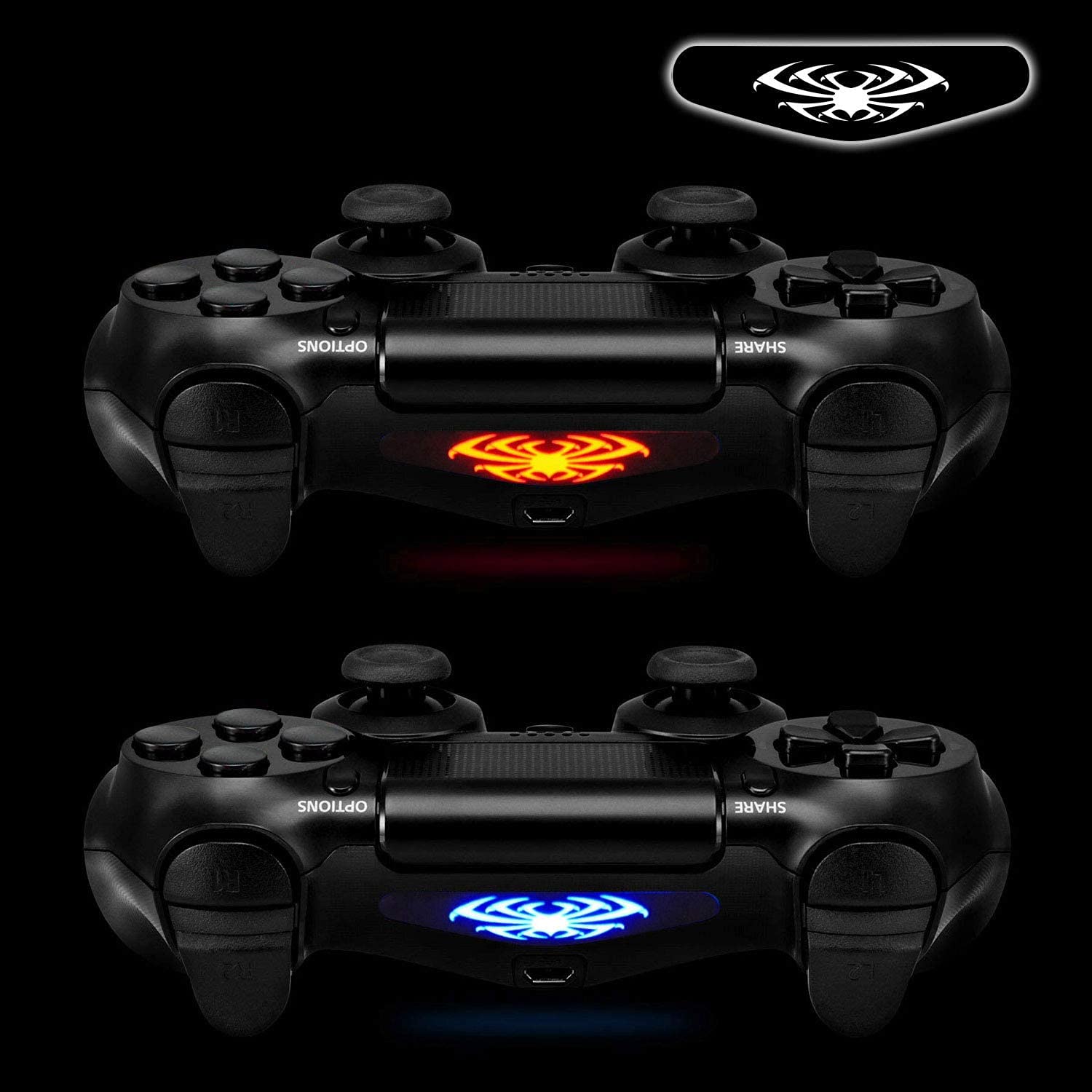 eXtremeRate 30 Pcs/Set Color Artwork Pattern Signs Led Lightbar Cover Light Bar Decals Stickers Flim for ps4 for ps4 Slim/Pro Controller Skins