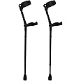 Thomas Fetterman Walk Easy 495 Adjustable Forearm Crutches Adjustable with Tornado Rain Tips and Padded Leather Cuff Inserts (Pair)