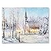 Snowy Church Lighted Canvas Wall Art Christmas Decoration