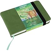 tumuarta Watercolor Journal, 3.5x5.5”, 140 LB, 300 GSM, Cotton Paper, Cold Press, 24 Sheets, 48 Pages, Watercolor Sketchbooks