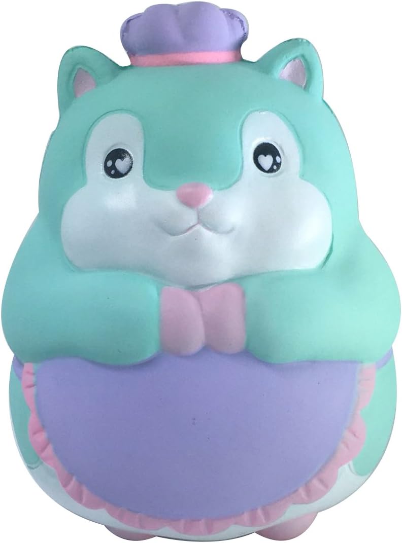 YOLANDA Squishy Stress Toys Squishy Slow Rising Squishies Cute Baby Hamster Squishy Scented Kawaii Toy 5" Green 1pcs