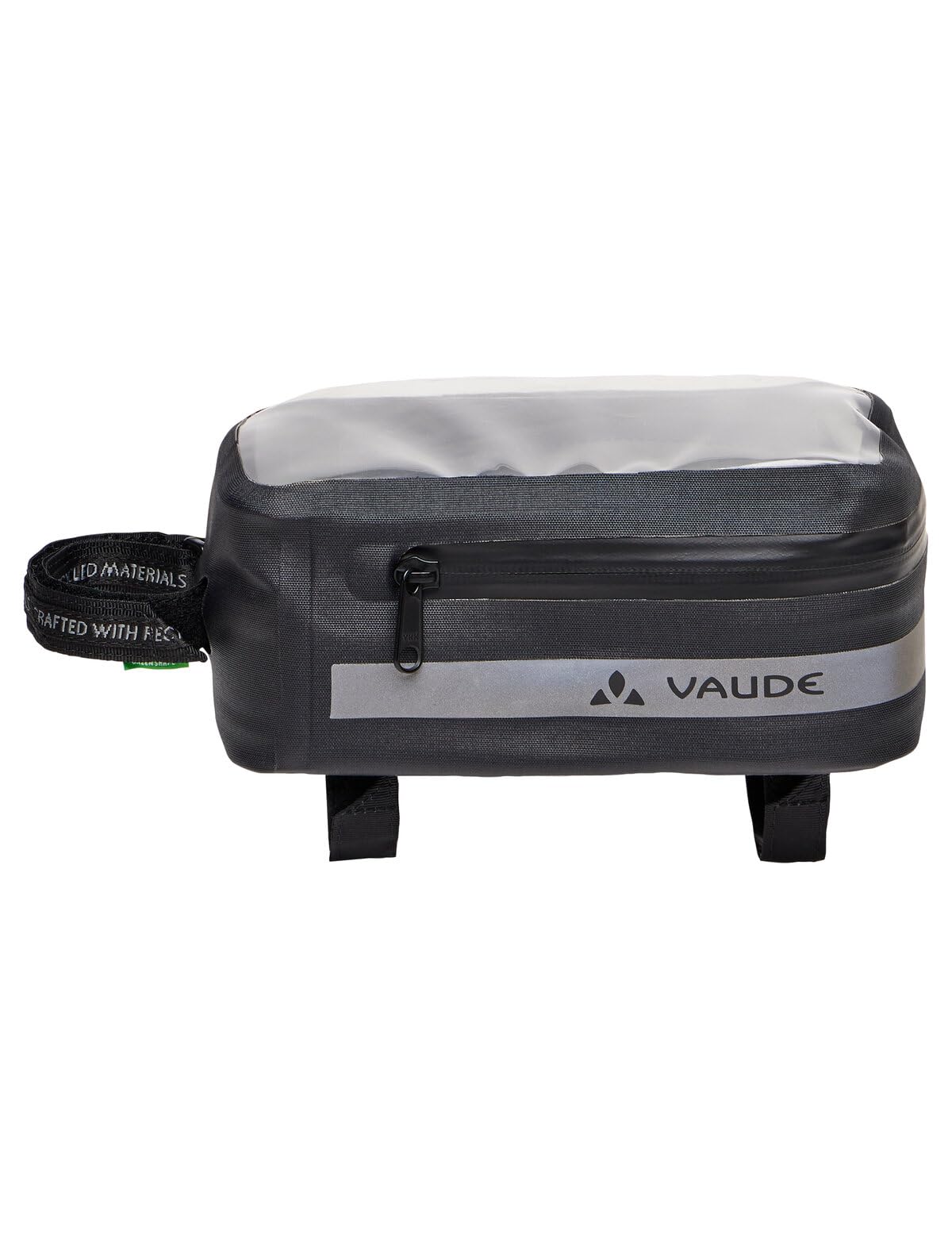 VAUDE Fahrrad Oberrohr-Tasche Phone Bag Proof, wasserdicht, für Mobilgeräte mit integriertem Klarsichtfach, black, Einheitsgröße 3