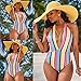 BiggerStore Sexy Women's Striped Push up Swimsuit One Piece Bathing Suit Swimwear Monokini