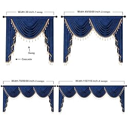 ELKCA Thick Chenille Window Curtains Valance for