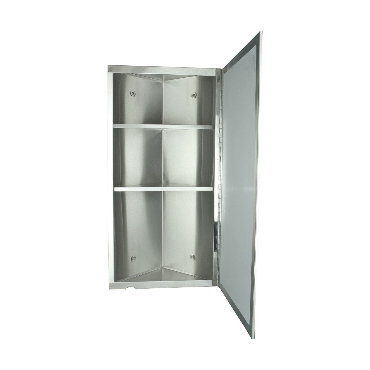 Renovator's Supply Wall Mount Corner Medicine Brushed Stainless