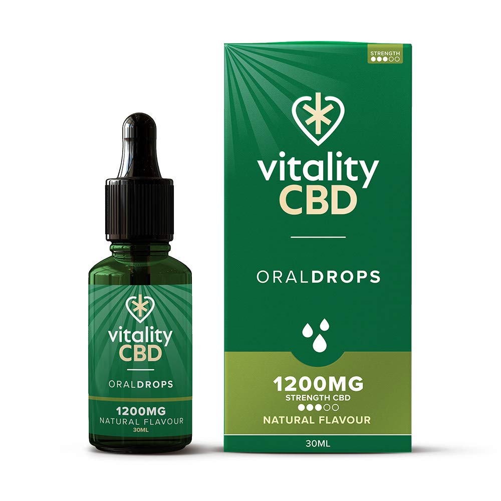 Vitality CBD Oral Drops in hempseed Oil, 1200 mg, Natural, 30ml, NO THC — image 1