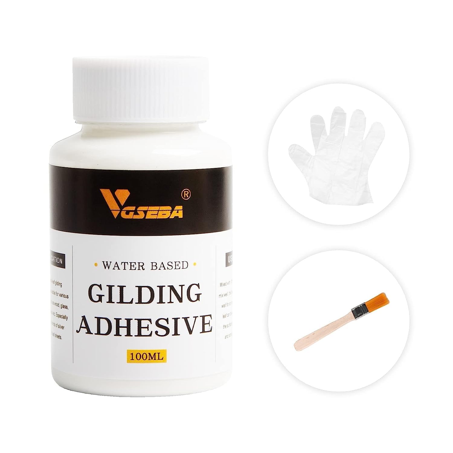 VGSEBA Gold Leaf Glue, 100ml Water-Based Gilding Adhesive, High Viscosity, For Craft, Arts, Wood Use