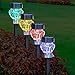 Solar Garden Lights Outdoor - SurLight Solar Lights Outdoor Color Changing Solar Pathway Lights Stake Lights for Walkway Patio Yard Lawn Garden Landscape Decorations, 4 Pack