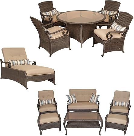 Amazon Com Lake Como Combo 6 Piece Deep Seating 5 Piece Dining And Chaise Lounge By La Z Boy Outdoor Outdoor And Patio Furniture Sets Garden Outdoor